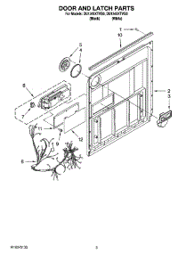 03 - Door And Latch Parts parts for Whirlpool Dishwasher DU1345XTVQ0 from AppliancePartsPros.com