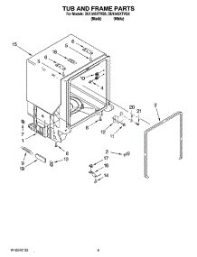 05 - Tub And Frame Parts parts for Whirlpool Dishwasher DU1345XTVQ0 from AppliancePartsPros.com