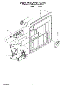 03 - Door And Latch Parts parts for Whirlpool Dishwasher DU1301XTVQ0 from AppliancePartsPros.com