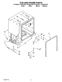 05 - Tub And Frame Parts parts for Whirlpool Dishwasher DU1301XTVS1 from AppliancePartsPros.com