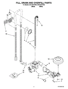 04 - Fill, Drain And Overfill Parts parts for Whirlpool Dishwasher DU1345XTVB0 from AppliancePartsPros.com