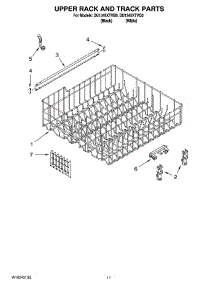 09 - Upper Rack And Track Parts parts for Whirlpool Dishwasher DU1345XTVB0 from AppliancePartsPros.com