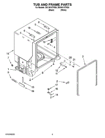 05 - Tub And Frame Parts parts for Whirlpool Dishwasher DU1301XTVB0 from AppliancePartsPros.com