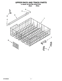 09 - Upper Rack And Track Parts parts for Whirlpool Dishwasher DU1301XTVB0 from AppliancePartsPros.com