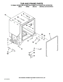 05 - Tub And Frame Parts parts for Whirlpool Dishwasher DU1055XTVQ0 from AppliancePartsPros.com