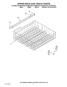 09 - Upper Rack And Track Parts parts for Whirlpool Dishwasher DU1055XTVD0 from AppliancePartsPros.com