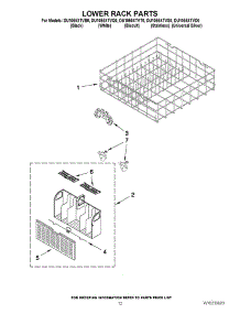 10 - Lower Rack Parts parts for Whirlpool Dishwasher DU1055XTVD0 from AppliancePartsPros.com