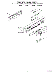 02 - Control Panel Parts parts for Whirlpool Dishwasher DU1300XTVB0 from AppliancePartsPros.com