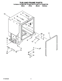 05 - Tub And Frame Parts parts for Whirlpool Dishwasher DU1300XTVS0 from AppliancePartsPros.com