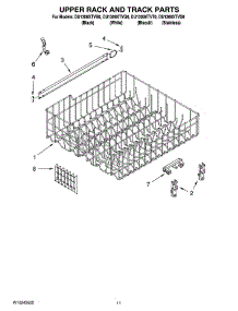 09 - Upper Rack And Track Parts parts for Whirlpool Dishwasher DU1300XTVS0 from AppliancePartsPros.com
