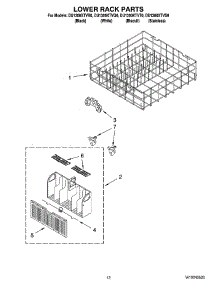 10 - Lower Rack Parts parts for Whirlpool Dishwasher DU1300XTVS0 from AppliancePartsPros.com