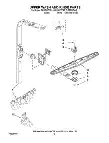 07 - Upper Wash And Rinse Parts parts for Whirlpool Dishwasher GU3200XTVB1 from AppliancePartsPros.com
