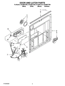 03 - Door And Latch Parts parts for Whirlpool Dishwasher DU1300XTVQ0 from AppliancePartsPros.com