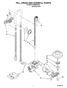 04 - Fill, Drain And Overfill Parts parts for Whirlpool Dishwasher 7GU3800XTVY0 from AppliancePartsPros.com