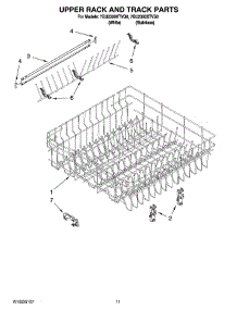 09 - Upper Rack And Track Parts parts for Whirlpool Dishwasher 7GU2300XTVQ0 from AppliancePartsPros.com