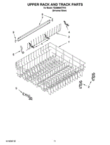 09 - Upper Rack And Track Parts parts for Whirlpool Dishwasher 7GU3800XTVY0 from AppliancePartsPros.com
