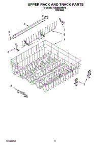 09 - Upper Rack And Track Parts parts for Whirlpool Dishwasher 7GU3200XTVY0 from AppliancePartsPros.com