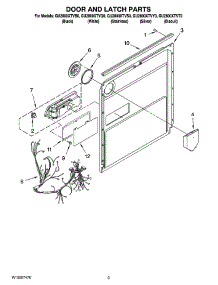 03 - Door And Latch Parts parts for Whirlpool Dishwasher GU2800XTVY0 from AppliancePartsPros.com