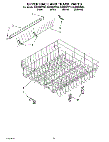 09 - Upper Rack And Track Parts parts for Whirlpool Dishwasher GU2300XTVB0 from AppliancePartsPros.com