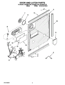 03 - Door And Latch Parts parts for Whirlpool Dishwasher GU3200XTVQ0 from AppliancePartsPros.com