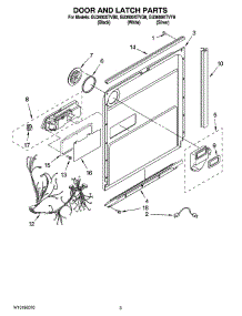 03 - Door And Latch Parts parts for Whirlpool Dishwasher GU3600XTVQ0 from AppliancePartsPros.com