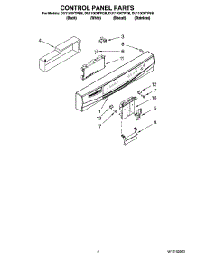 02 - Control Panel Parts parts for Whirlpool Dishwasher DU1100XTPBB from AppliancePartsPros.com