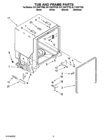 05 - Tub And Frame Parts parts for Whirlpool Dishwasher DU1100XTPBB from AppliancePartsPros.com