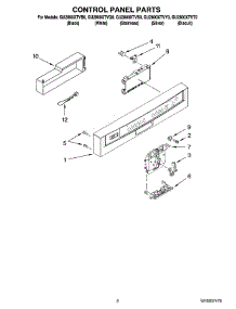 02 - Control Panel Parts parts for Whirlpool Dishwasher GU2800XTVQ0 from AppliancePartsPros.com