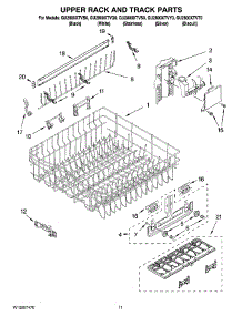 09 - Upper Rack And Track Parts parts for Whirlpool Dishwasher GU2800XTVQ0 from AppliancePartsPros.com