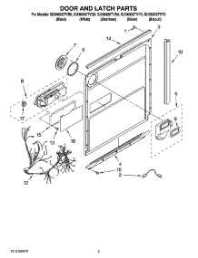 03 - Door And Latch Parts parts for Whirlpool Dishwasher GU3600XTVT0 from AppliancePartsPros.com