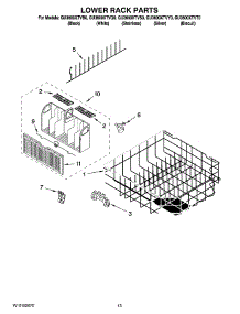 10 - Lower Rack Parts, Optional Parts (Not Included) parts for Whirlpool Dishwasher GU3600XTVT0 from AppliancePartsPros.com