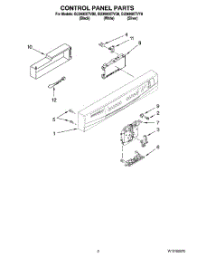 02 - Control Panel Parts parts for Whirlpool Dishwasher GU3600XTVY0 from AppliancePartsPros.com