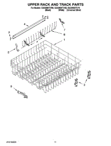 09 - Upper Rack And Track Parts parts for Whirlpool Dishwasher GU3200XTVY0 from AppliancePartsPros.com