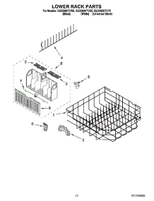 10 - Lower Rack Parts parts for Whirlpool Dishwasher GU3200XTVY0 from AppliancePartsPros.com