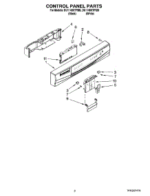 02 - Control Panel Parts parts for Whirlpool Dishwasher DU1148XTPBB from AppliancePartsPros.com