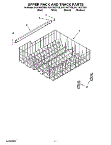 09 - Upper Rack And Track Parts parts for Whirlpool Dishwasher DU1100XTPTB from AppliancePartsPros.com