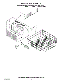 10 - Lower Rack Parts parts for Whirlpool Dishwasher GU2475XTVY0 from AppliancePartsPros.com