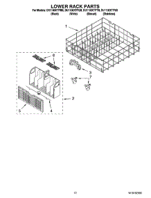 10 - Lower Rack Parts parts for Whirlpool Dishwasher DU1100XTPTB from AppliancePartsPros.com