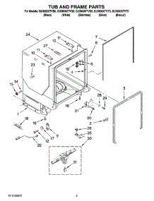 05 - Tub And Frame Parts parts for Whirlpool Dishwasher GU3600XTVS0 from AppliancePartsPros.com