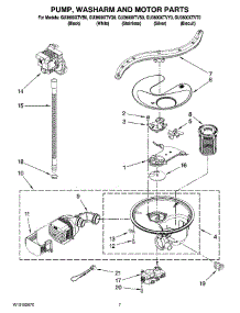 06 - Pump, Washarm And Motor Parts parts for Whirlpool Dishwasher GU3600XTVS0 from AppliancePartsPros.com