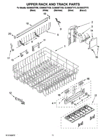 09 - Upper Rack And Track Parts parts for Whirlpool Dishwasher GU3600XTVS0 from AppliancePartsPros.com