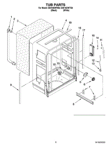 02 - Tub Parts parts for Whirlpool Dishwasher DU018DWTB0 from AppliancePartsPros.com