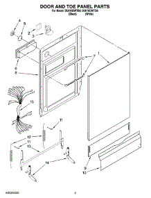 03 - Door And Toe Panel Parts parts for Whirlpool Dishwasher DU018DWTB0 from AppliancePartsPros.com