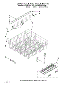 09 - Upper Rack And Track Parts parts for Whirlpool Dishwasher GU2475XTVQ0 from AppliancePartsPros.com