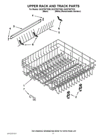 09 - Upper Rack And Track Parts parts for Whirlpool Dishwasher GU2275XTVB0 from AppliancePartsPros.com