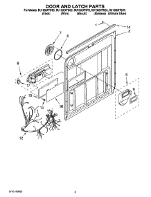 03 - Door And Latch Parts parts for Whirlpool Dishwasher DU1055XTSS3 from AppliancePartsPros.com