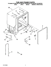 07 - Tub And Frame Parts parts for Whirlpool Dishwasher DU1055XTST3 from AppliancePartsPros.com
