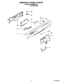 02 - Control Panel Parts parts for Whirlpool Dishwasher 7GU3600XTSY0 from AppliancePartsPros.com