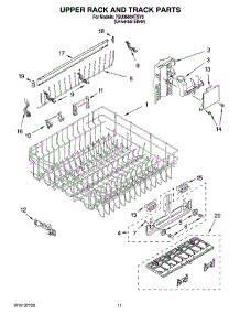 09 - Upper Rack And Track Parts parts for Whirlpool Dishwasher 7GU3600XTSY0 from AppliancePartsPros.com