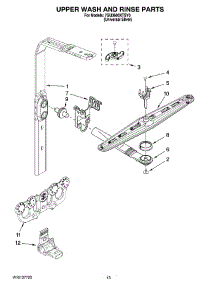 10 - Upper Wash And Rinse Parts parts for Whirlpool Dishwasher 7GU3600XTSY0 from AppliancePartsPros.com